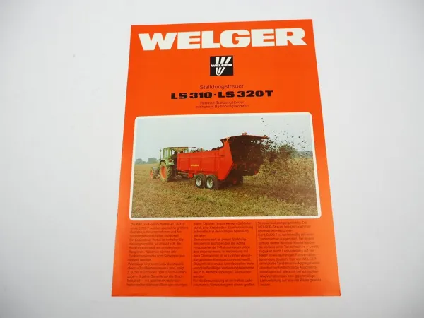 Original Prospekt Welger LS 310 320T Stalldungstreuer 1983/84 mit techn. Daten