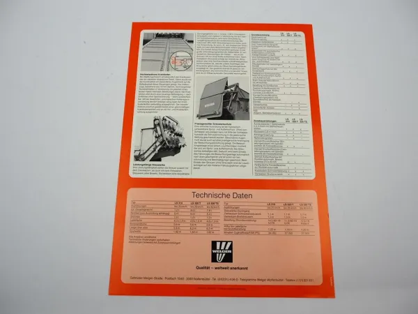 Original Prospekt Welger LS 310 320T Stalldungstreuer 1983/84 mit techn. Daten