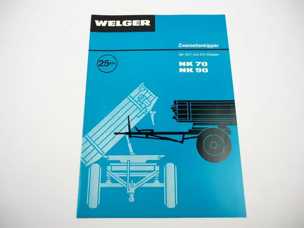 Original Prospekt Welger NK 70 90 Zweiseiten Kipper Anhänger 1977