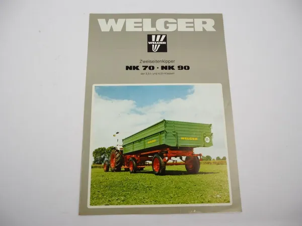 Original Prospekt Welger NK 70 90 Zweiseiten Kipper Anhänger 1978