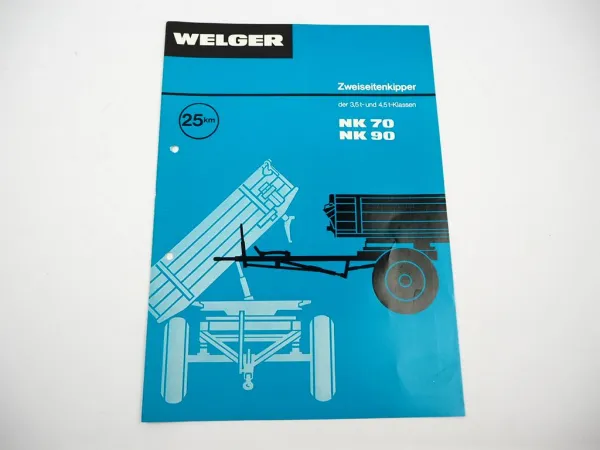 Original Prospekt Welger NK 70 90 Zweiseitenkipper Anhänger 1977