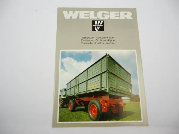 Original Prospekt Welger P220 FK250 FK250S DK180 Großraum Anhänger Kipper 1980