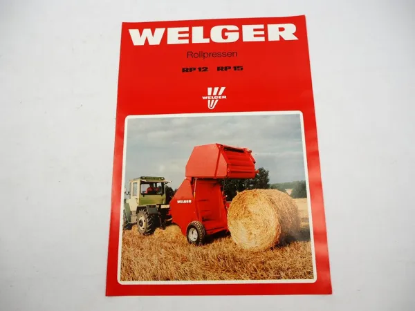 Original Prospekt Welger RP 12 15 Rollpresse an MB trac 1989