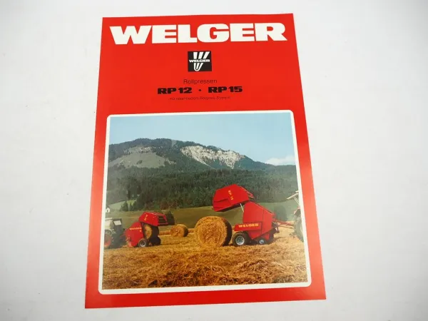 Original Prospekt Welger RP 12 15 Rollpresse mit technischen Daten 1983