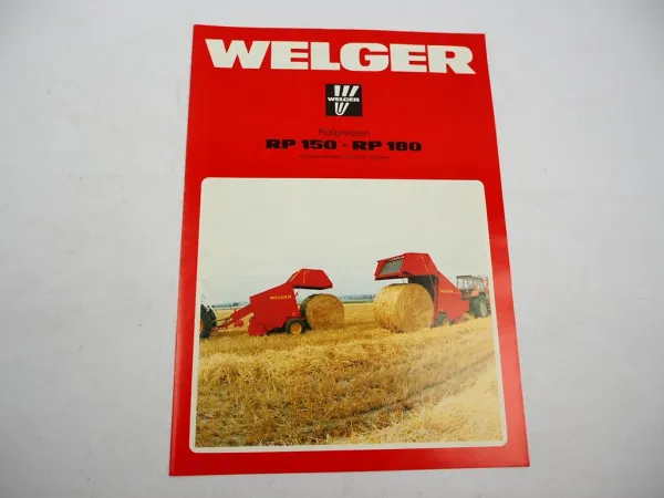 Original Prospekt Welger RP 150 180 Rollpresse 1984 mit technischen Daten