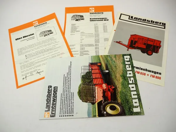 Original Prospekte Landsberg Erntewagen LE 3031 3531 Futtermischwagen FM 650 800
