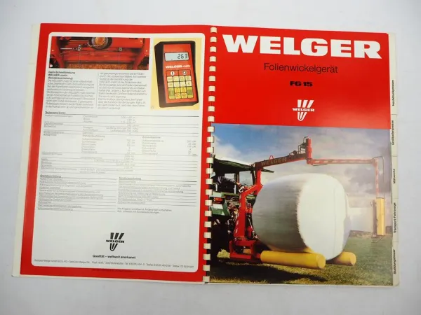 Original Prospektmappe m. 19 Prospekten Welger Verkaufsprogramm Landtechnik 1991