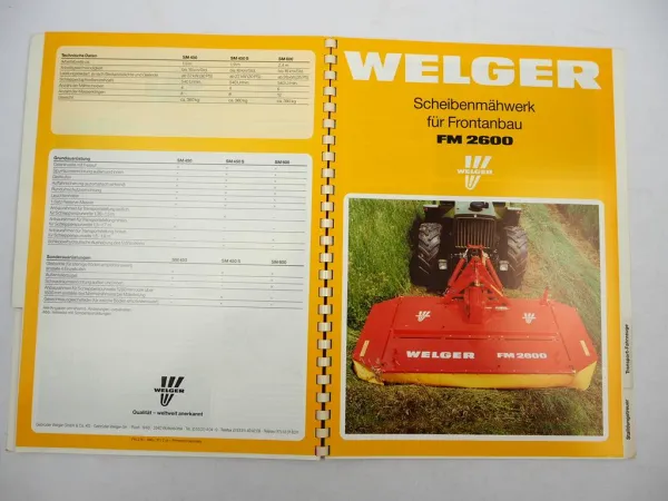 Original Prospektmappe m. 19 Prospekten Welger Verkaufsprogramm Landtechnik 1991
