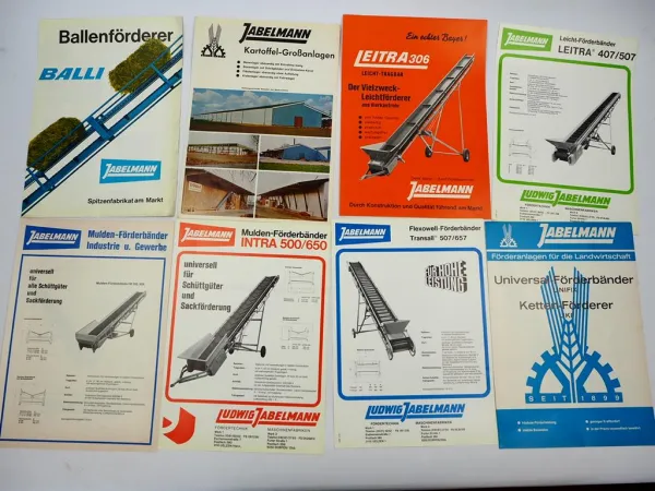 Original Prospektmappe mit 31 Prospekten Jabelmann Fördertechnik 1970er Jahre