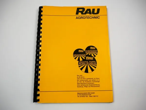 Original Prospektmappe Rau Landtechnik für z.B. Unimog MB-trac Intrac 1980er J.