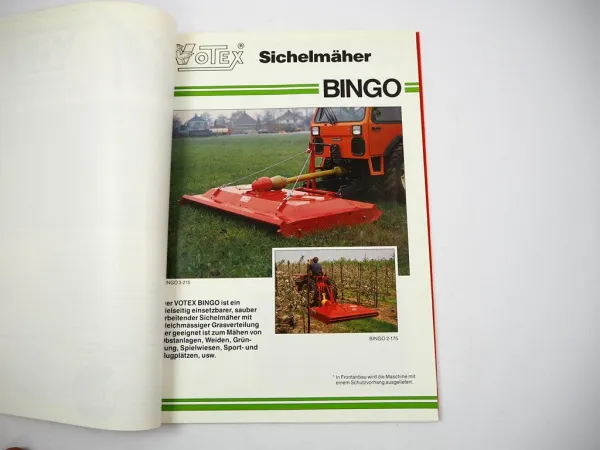 Original Prospektmappe Votex Landtechnik Mähwerke Mulchgeräte 1990