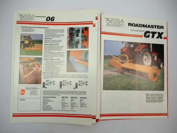 Original Prospektmappe Votex Landtechnik Mähwerke Mulchgeräte 1990