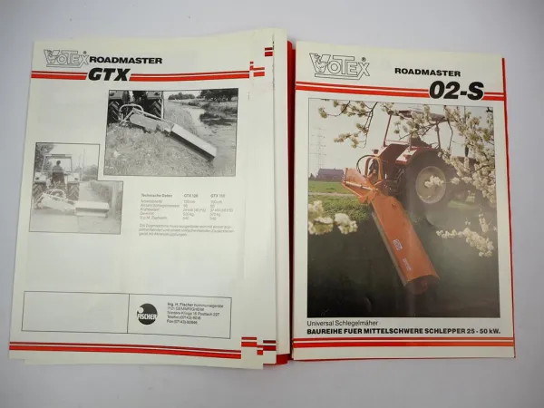 Original Prospektmappe Votex Landtechnik Mähwerke Mulchgeräte 1990