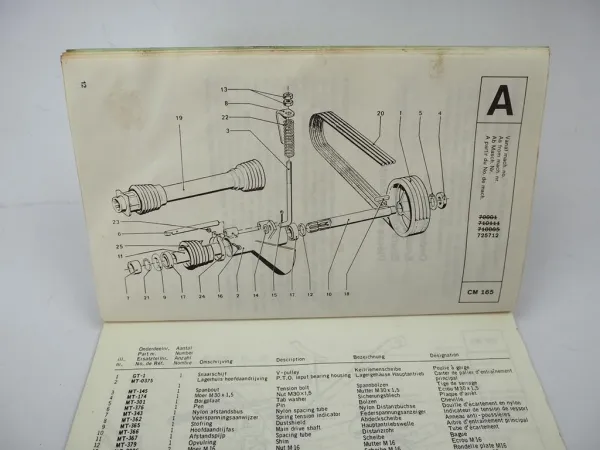 Original PZ Zweegers CM165 Rotormäher Betriebsanleitung Ersatzteilliste