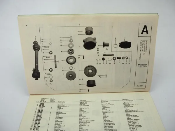 Original PZ Zweegers CM185H Rotormäher Betriebsanleitung Ersatzteilliste