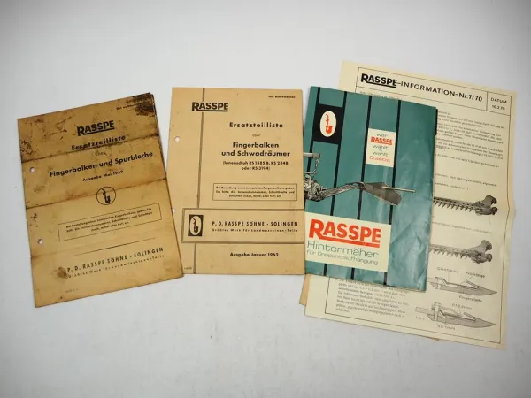 Original Rasspe Fingerbalken Schwadräumer RS 1885 2848 3194 Ersatzteilliste