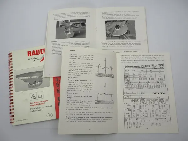 Original Rauch MDS 52 62 82 732 932 Düngerstreuer Streutabelle 2002 + Infoheft