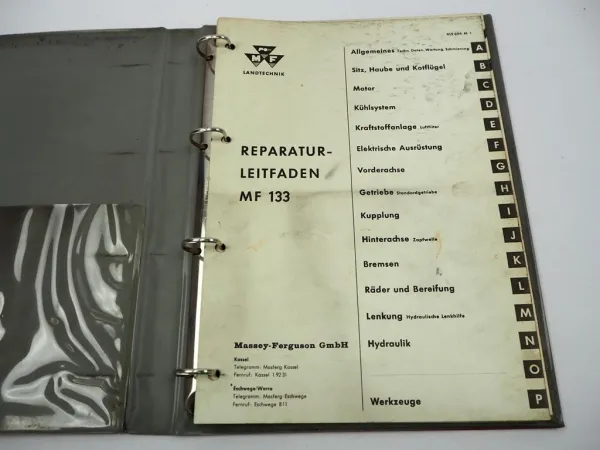 Original Reparaturleitfaden Massey Ferguson MF 133 Traktor Reparaturanleitung
