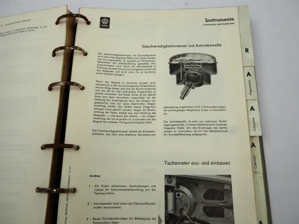 Original Reparaturleitfaden VW Käfer 1200 1300 1500 Werkstatthandbuch 1965 Karmann Ghia Coupe