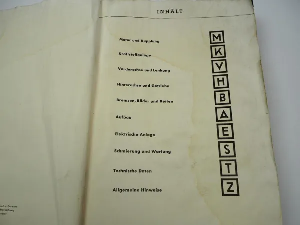 Original Reparaturleitfaden VW Transporter T1 Typ 2 Werkstatthandbuch 1953