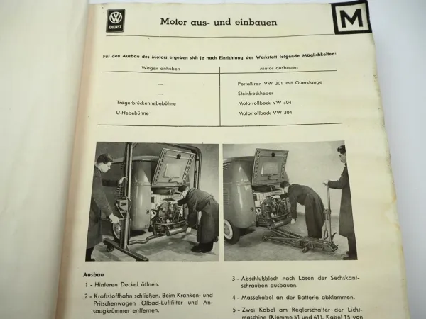 Original Reparaturleitfaden VW Transporter T1 Typ 2 Werkstatthandbuch 1953