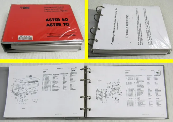 original Same Aster 60 70 Catalogo Repuestos Ricambi Parts List 1/1996