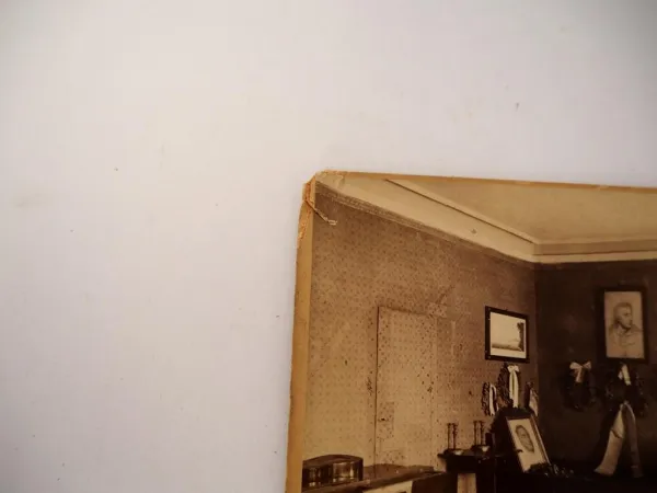 Original seltenes Pappfoto 1893 Schillers Sterbezimmer Louis Held Weimar