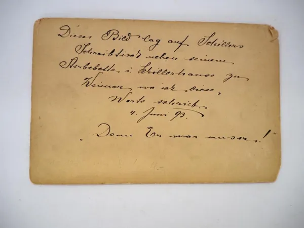 Original seltenes Pappfoto 1893 Schillers Sterbezimmer Louis Held Weimar