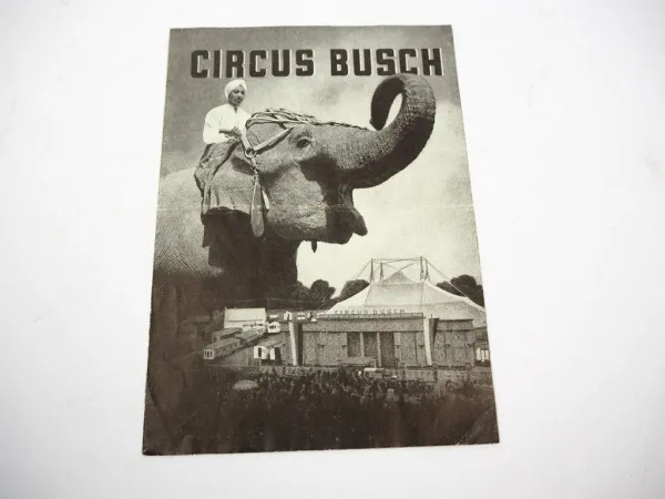 Original Sonderblatt Zirkus Circus Busch 1954