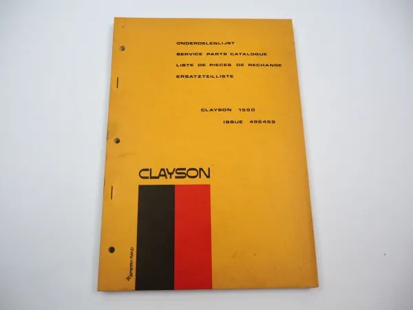 Original Sperry Clayson 1550 Mähdrescher Ersatzteilliste Parts List 1971