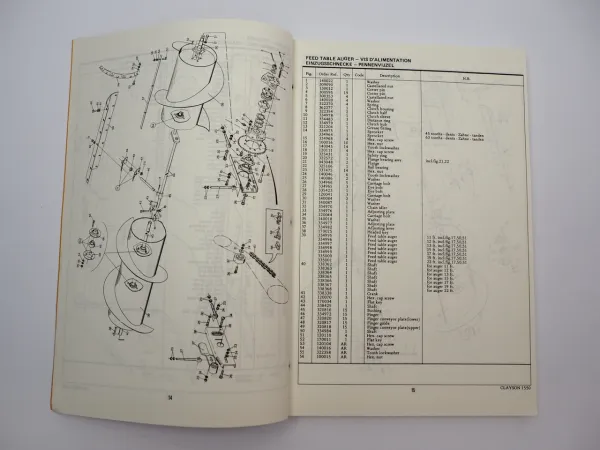 Original Sperry Clayson 1550 Mähdrescher Ersatzteilliste Parts List 1971