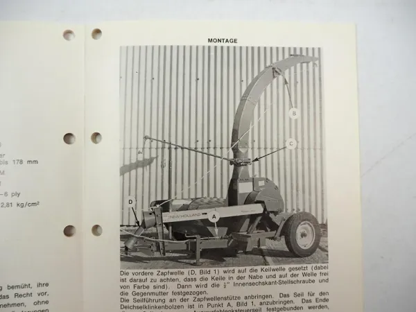 Original Sperry New Holland 33 Feldhäcksler Betriebsanleitung 1970