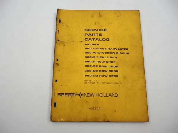 Original Sperry New Holland 880 Feldhäcksler Ersatzteilliste Parts List 1972