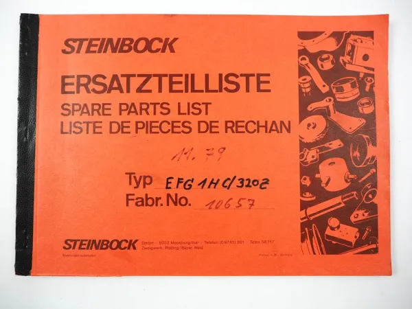 Original Steinbock EFG 1HC 320Z Elektrostapler Ersatzteilkatalog Spare Parts 79