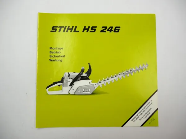 Original Stihl HS246 Heckenschere Betriebsanleitung Bedienung Wartung 1998