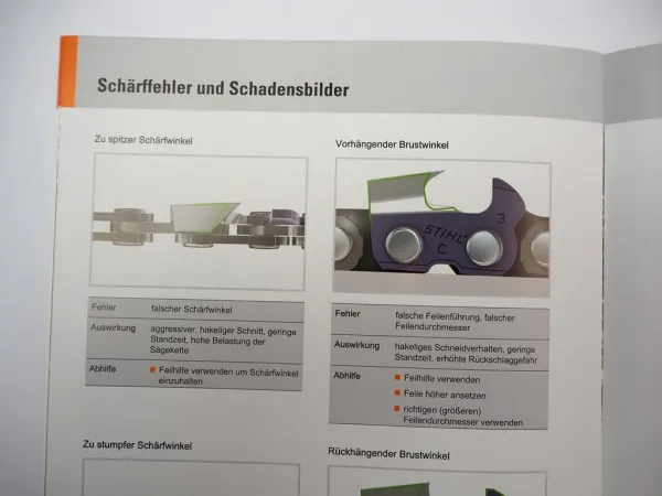 Original Stihl Sägeketten schärfen Ratgeber Handbuch 2012 Motorsäge