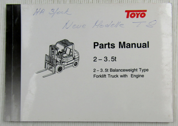 original Toyo 2 - 3.5 t Forklift Truck Spare Parts List Manual Ersatzteilliste