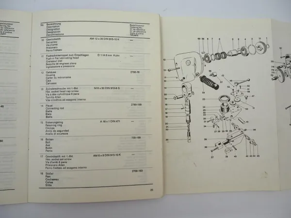 Original Trumpf TPS 1000 Blechschere Betriebsanleitung Ersatzteilliste 1971