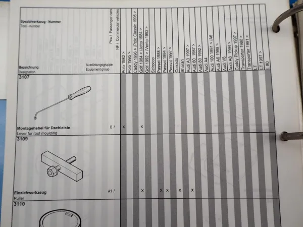 Original VW Audi Spezialwerkzeuge Special Tools Spezial Werkzeug Katalog 1997