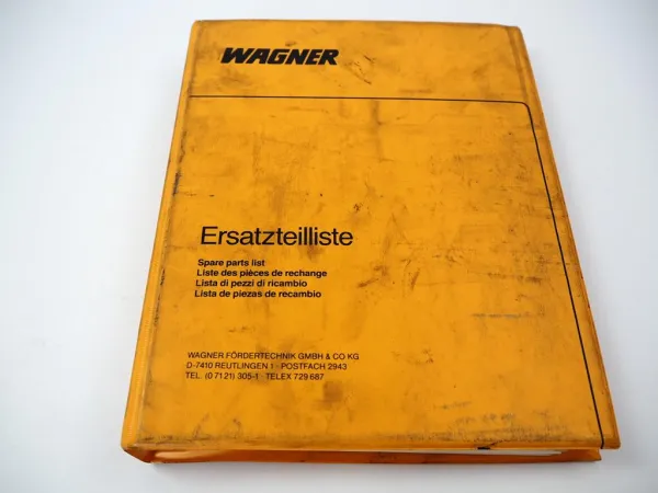 Original Wagner EGV EGU EGN EGA EGZ Hubwagen Betriebsanleitung Ersatzteilliste
