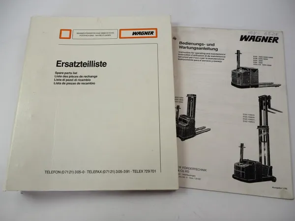 Original Wagner EGV EGU EGN EGA EGZ Hubwagen Betriebsanleitung Ersatzteilliste
