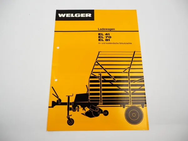 Original Welger EL 41 70 81 Ladewagen 1977 Prospekt mit technischen Daten