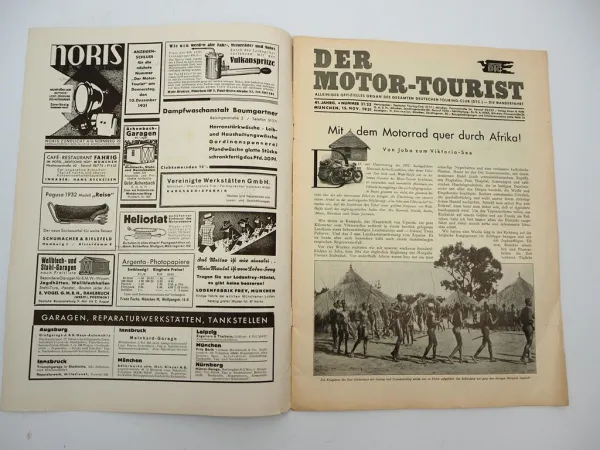 Original Zeitschrift Der Motor-Tourist Nr. 20 von 1931 DTC Motorrad PKW Flugzeug