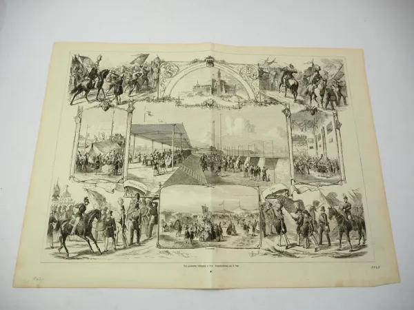 Original Zeitungsblatt Das germanische Schützenfest in Cöln 1860 Köln