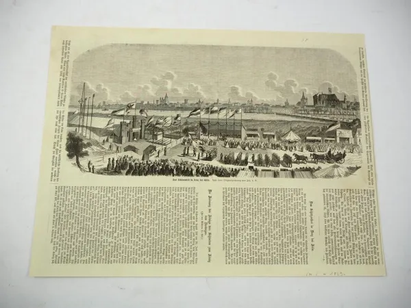 Original Zeitungsblatt Das Schützenfest in Deutz bei Köln 1869