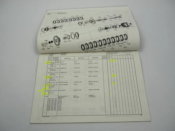 Original ZF 4WG-150 Hydromedia Getriebe Ersatzteilliste O&K Faun Parts List 7/89