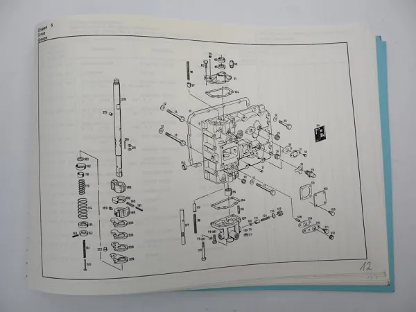 Original ZF 5 S-92 GP Synchroma Getriebe Ersatzteilliste IVECO Parts List 3/1986