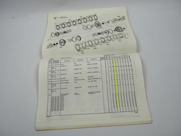 Original ZF 6 WG-180 & HN 500 Hydromediagetriebe Ersatzteilliste Parts List 4/84