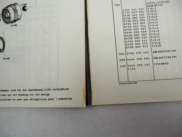 Original ZF 6 WG 180 Hydromedia Getriebe Ersatzteilliste Parts List O&K Faun