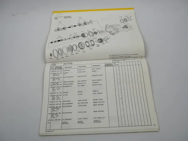Original ZF 6 WG-65 II Hydromediagetriebe Ersatzteilliste Moxy Parts List 11/94